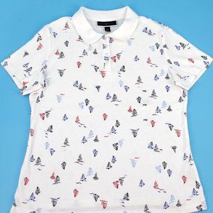 Petite Sailboat-Print Polo Top
